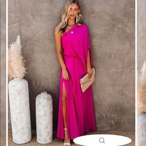 One shoulder maxi dress